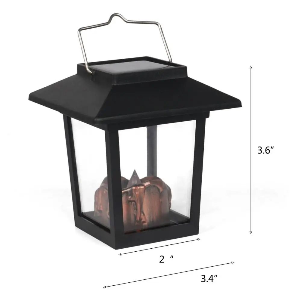 

6X Solar Sensor Hanging Lantern Retro Flickering Yellow LED Table Candle Light Electronic Outdoor Garden Yard Party Light Decors
