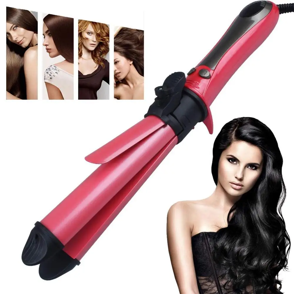 

Automatic Rotation Ceramic straighter Curler 2 in 1 Hair curlers curling iron styling tools Hair Crimper LCD Display For Salon
