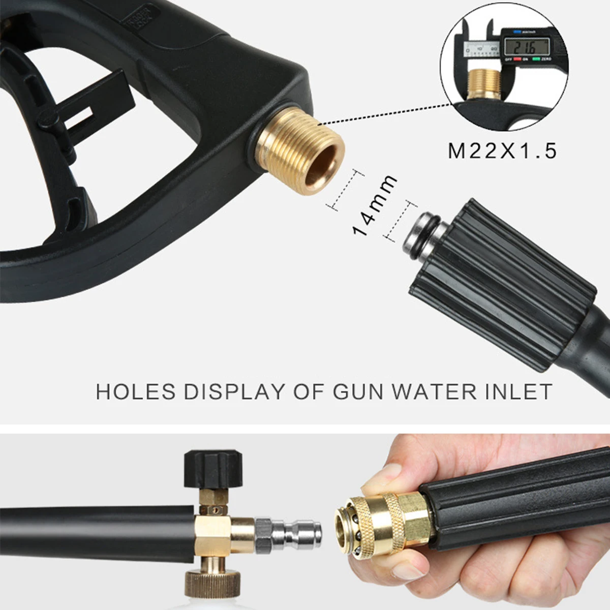 

Foam Washer Gun High Pressure Foam Lance with 5 different Nozzles 1L Spray bottle with adjustable pressure knob for Car Cleaning