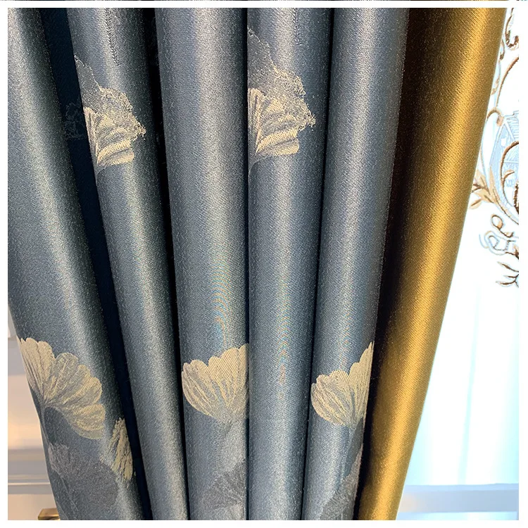 

Factory High-End New Chinese Style Curtain Polyester Cotton Jacquard Curtain Window Shade Cloth Living Room Bedroom