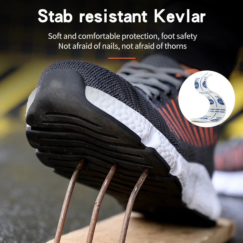 Новое поступление Мужская модная дышащая стальная защитная обувь большого