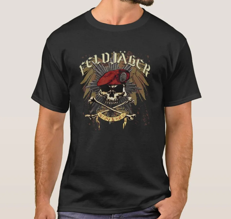 

Cool Design Military German Field-hunters Beret Skull Soldier T-Shirt. Summer Cotton Short Sleeve O-Neck Mens T Shirt New S-3XL