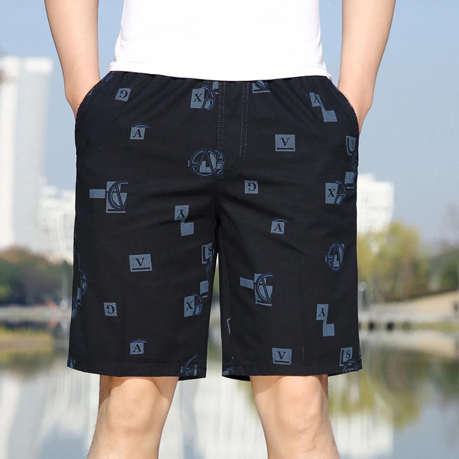 Шорты мужские мешковатые с наполнителем летние повседневные спортивные штаны