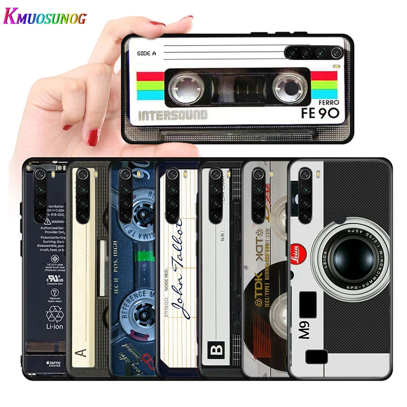 

Bright Black Cover Classical Cassette Tape For Xiaomi Redmi Note 9 9S Max 8T 8 7 6 5 Pro 5A 4X 4 Silicone Soft Phone Case