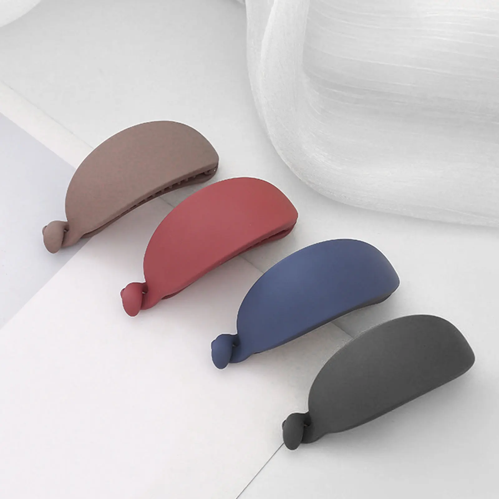 

4pcs Cute Candy Colors Banana Shape Hair Claws Women Girls Sweet Hair Clips Ponytail Holder Hairpins Fashion Hair Accessories