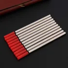 10 шт. красная шариковая ручка из нержавеющей стали, чернильные стержни для подписи, аксессуары, канцелярские принадлежности, офисные принадлежности