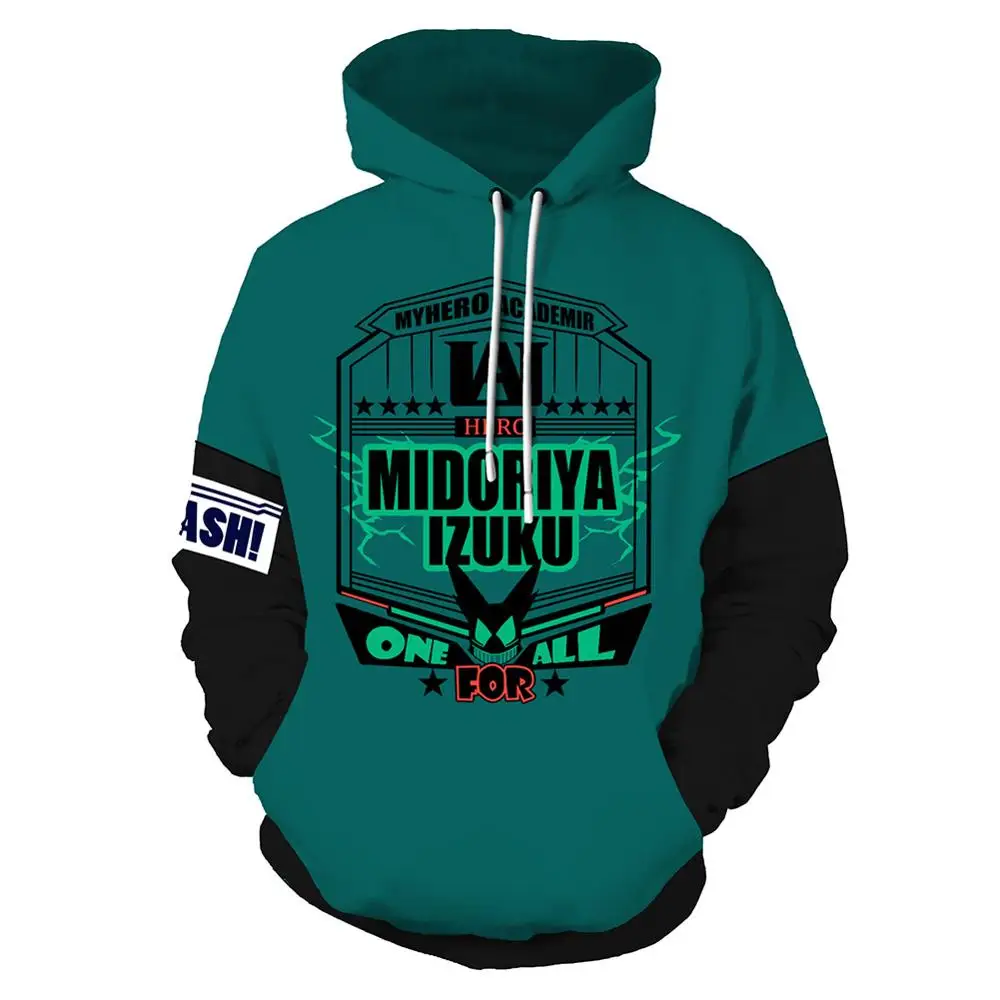 Худи унисекс для косплея мидория из аниме Моя геройская Академия худи зеленого