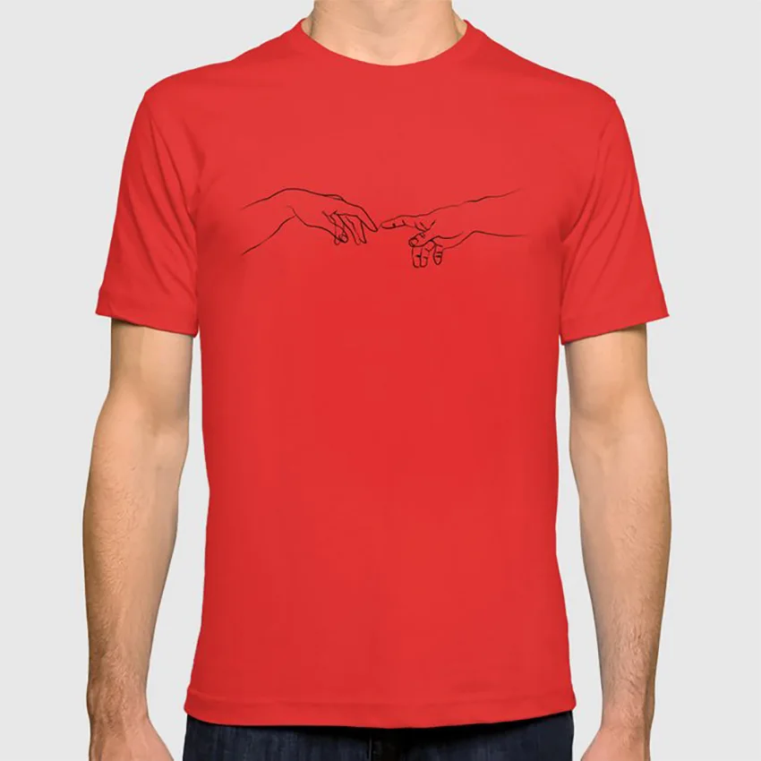 Создание Адама футболка известная живопись минимальное искусство Пабло Пикассо