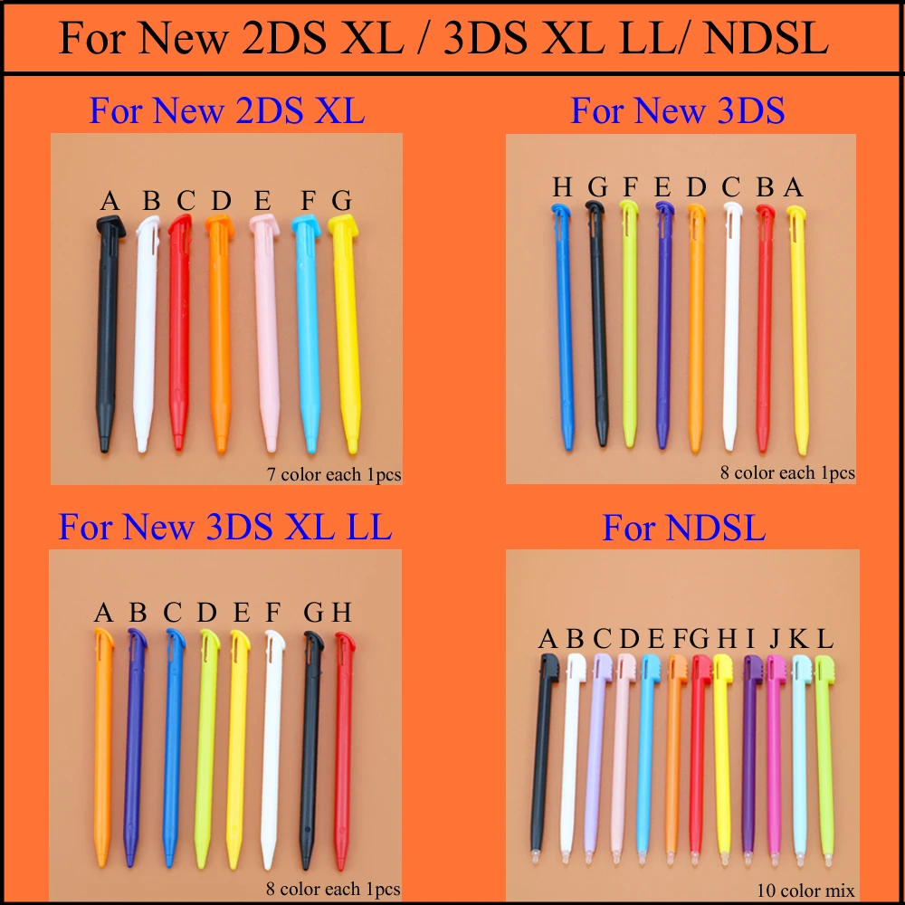 Пластиковый Стилус для игровой консоли, набор сенсорных ручек для Kind New 2DS XL/LL для New 3DS LL XL для NDSi, аксессуары для игр