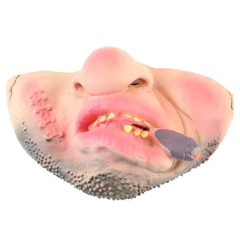 Забавная латексная маска на половину лица страшная с большим носом/узором для