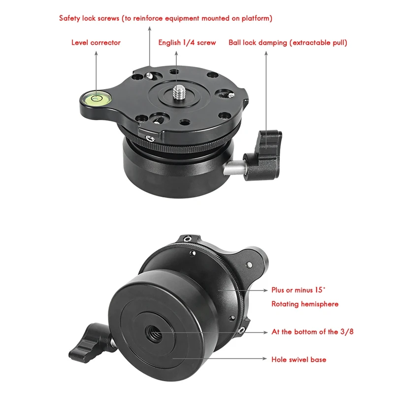 DY-60N Tripod Head Leveling Base Adjusting Plate with Bubble Level for DSLR Camera | Электроника
