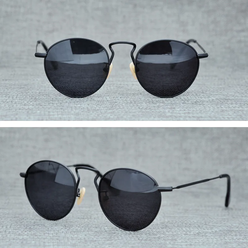 Круглые титановые солнцезащитные очки в стиле ретро зеркальные поляризационные