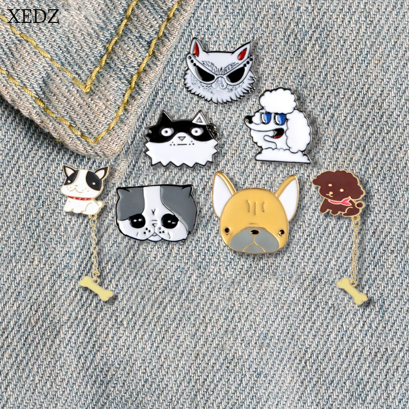 XEDZ Новая Коллекция собак Шиба ину бульдог Джим хаски собака кошка животное брошь