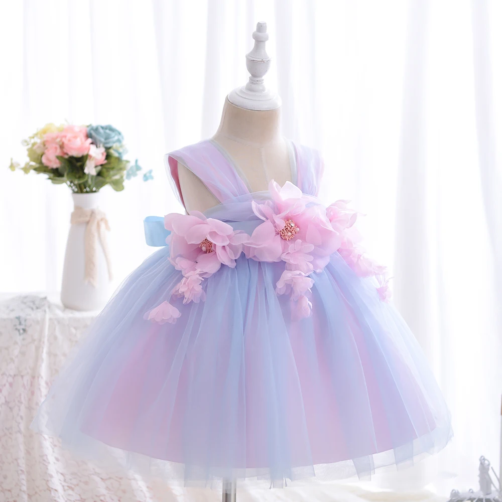 

Sling Baby Children Dresses Flower Girl Ball Gowns Summer Tulle Dresses Casual Wedding Party Kids Clothes for 1-4Y