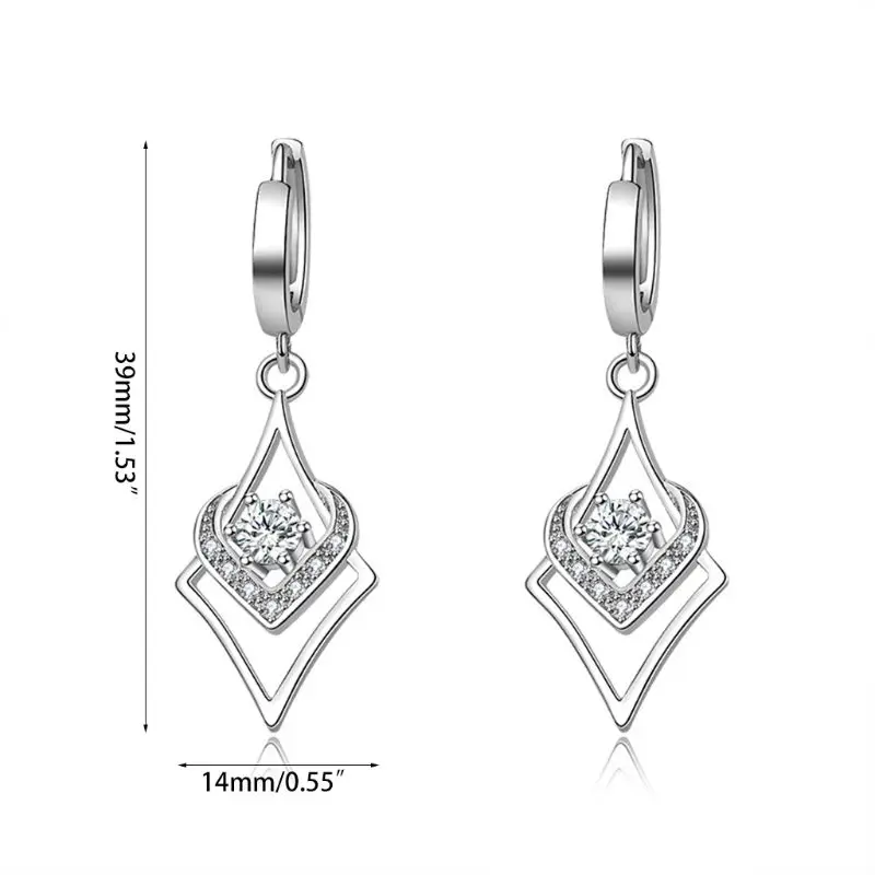 

Shiny Wedding Stud Earrings 925 Sterling Silver Earrings Jewelry For Women Friend Gift