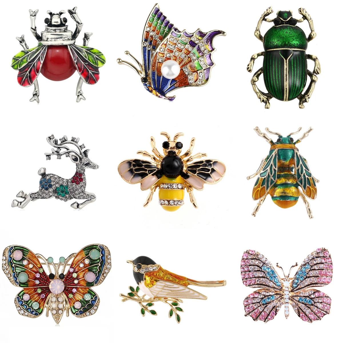 С украшением в виде кристаллов Модные яркие бабочки собаки пчелы рыбка животное