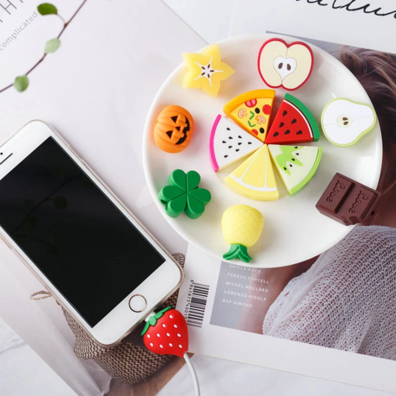 Cable Bite Cute Fruits Protector for Iphone Smartphone USB Organizer Charger Wire Pprotege Funny Squishy Toys | Игрушки и хобби