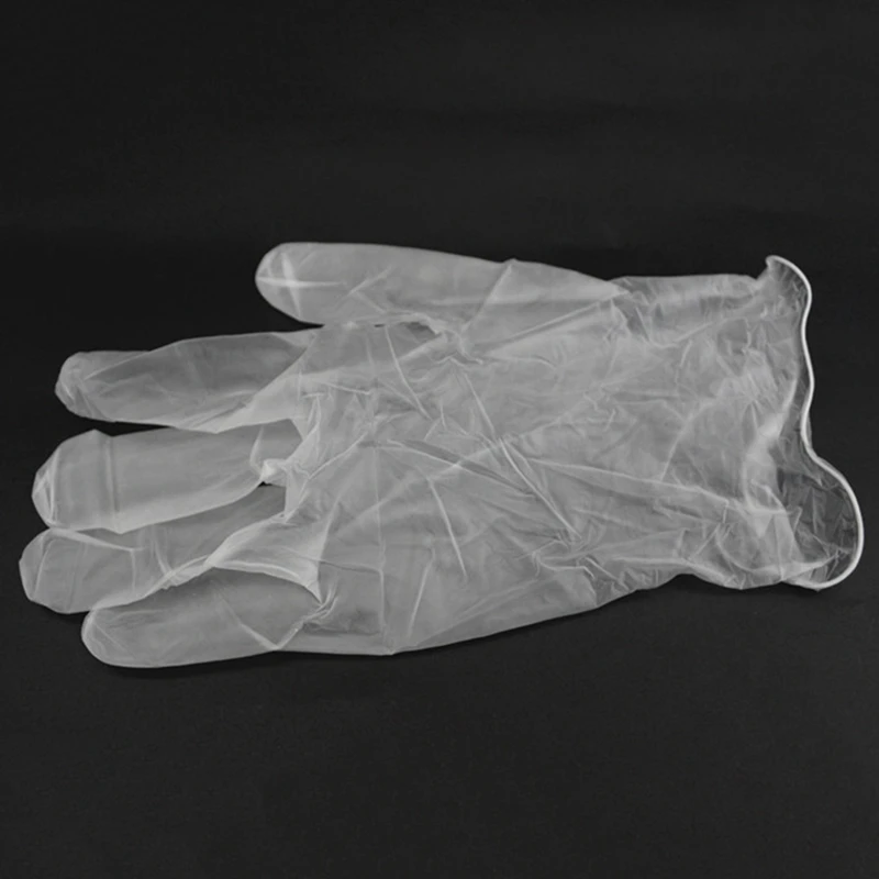 Виниловые смотровые перчатки (средний 70-граф) латексные резиновые одноразовые