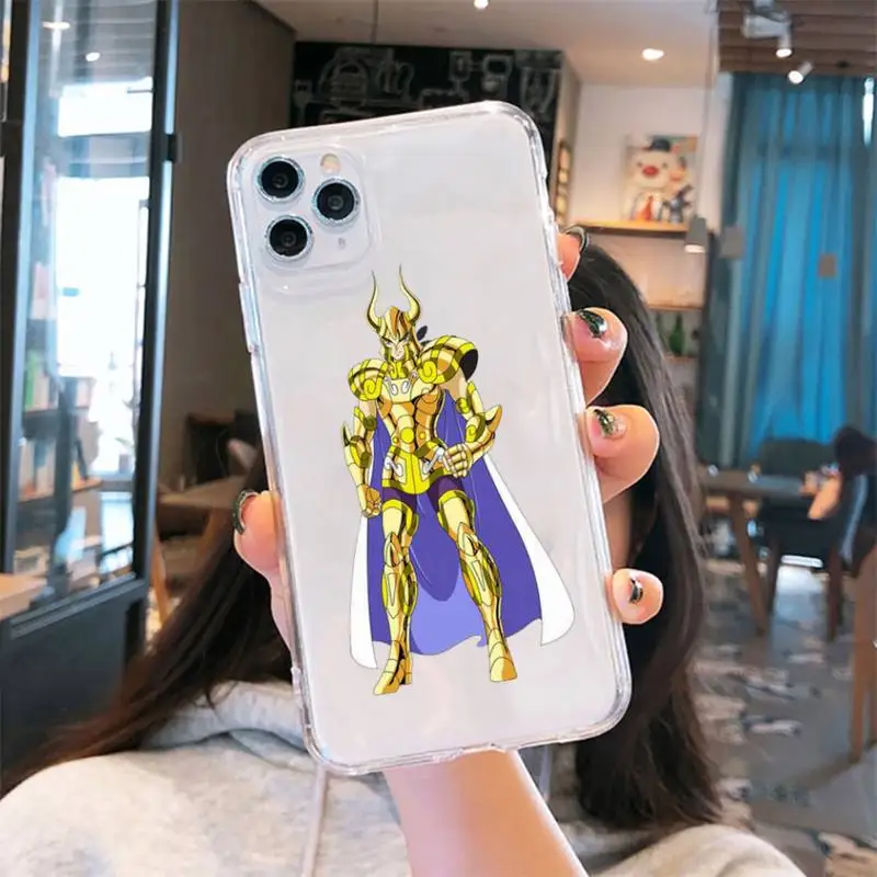 

Amine Japan Saint Seiya Phone Case Transparent soft For iphone 5 6 7 8 11 12 s c se plus mini x xs xr pro max cover shell funda