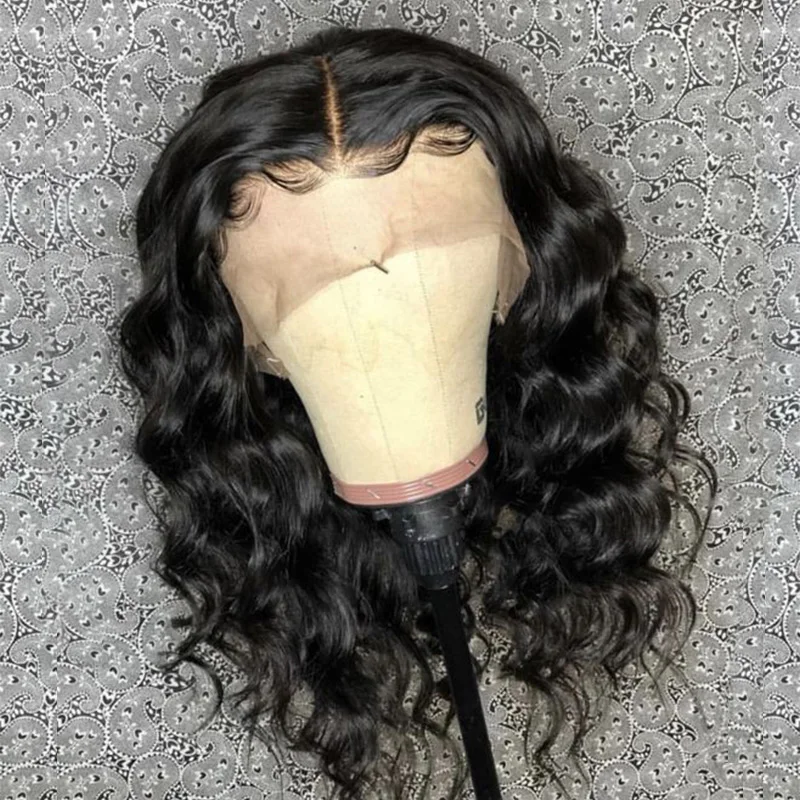 13*4 парики из натуральных волос на кружеве Remy Предварительно сорванные кудрявые человеческие волосы парик натуральный цвет для черных женщин