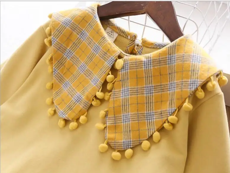 2019 Fall Yellow Blouse Dresses For Girls Princess Children Casual Dress 5 pcs/lot Wholesale | Детская одежда и обувь