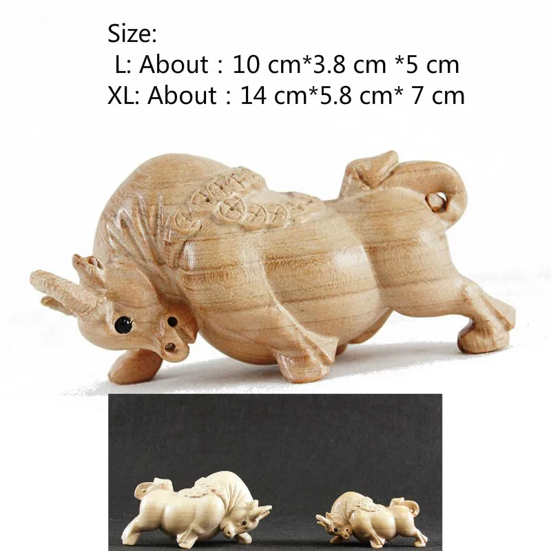 Предметы коллекционирования деревенский резной персикового дерева корова