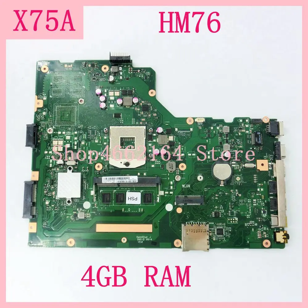 X75A материнская плата HM76 4 Гб RAM для ASUS X75VD R70V X75V X75VB X75VC ноутбука тестовая ok| |