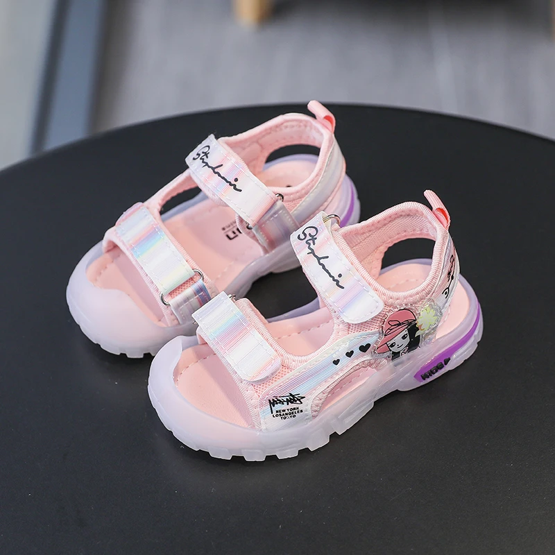 

Новейшие летние детские туфли 2021 модные кожаные милые детские сандалии для девочек малышей дышащие Hoolow Out туфли с бантом