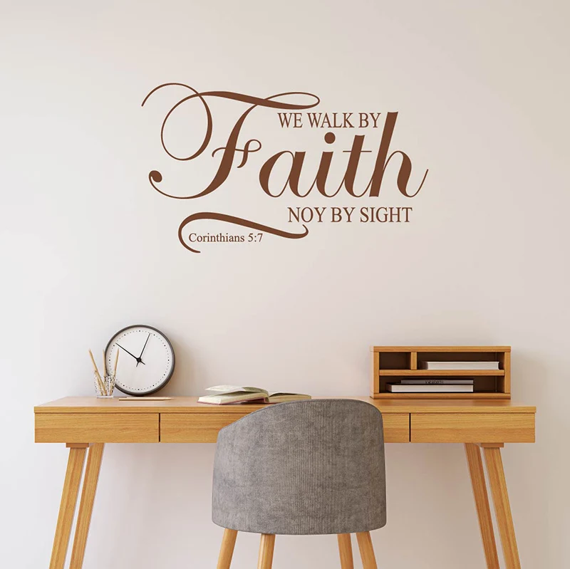 Настенная Наклейка с текстами из Библии Мы гуляем вера а не по видимости 2