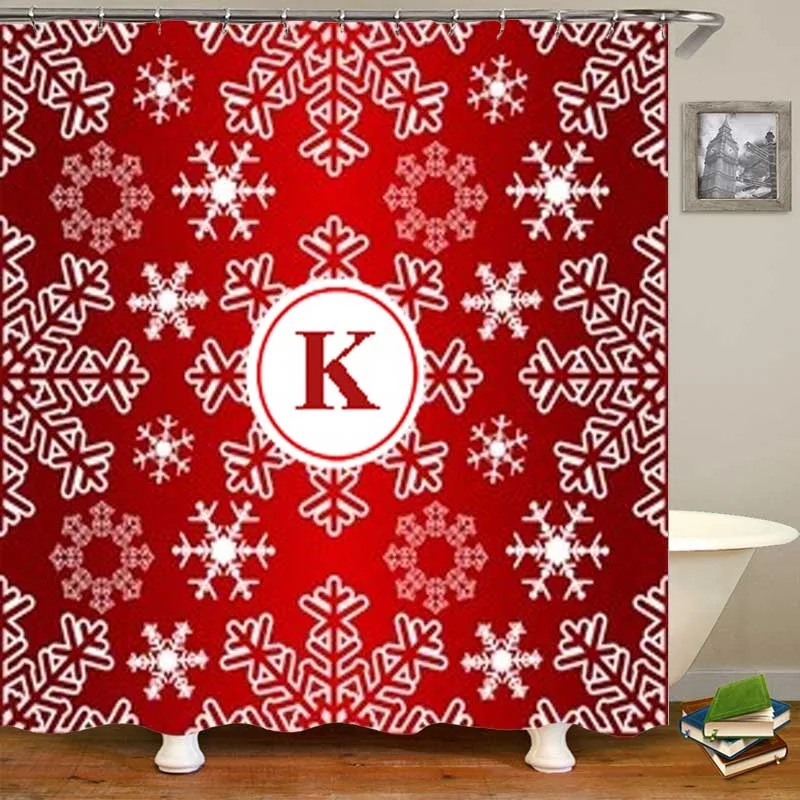 Уникальная индивидуальная Рождественская занавеска для душа с монограммой