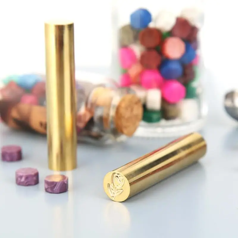 DIY печать штамп Ретро цилиндрический воск латунный конверт позолоченный
