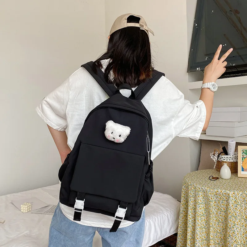 

Large Capacity Cute Backpack Woman 2020 Ins Schoolbag for Teens Female Korean Harajuku High School Students Backpack Ladies Blue