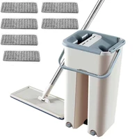 flat squeeze mop and bucket hand free wringing floor cleaning mop microfiber mop pads wet or dry usage on hardwood laminate tile