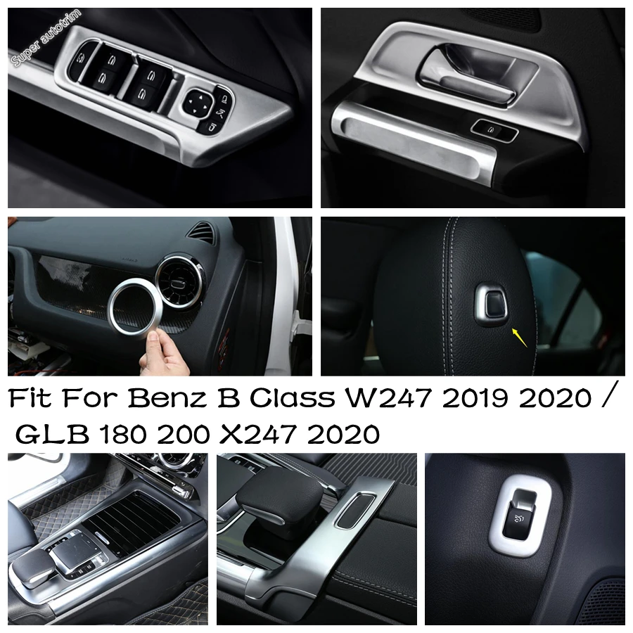 

Matte Interior Air AC / Gear Box Panel / Pillow Headrest Cover Trim ABS For Benz B Class W247 2019 2020 / GLB 180 200 X247 2020
