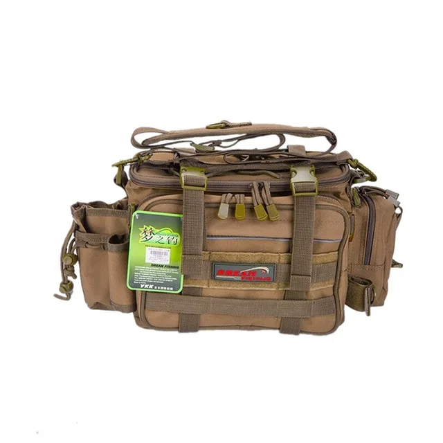Dream Fishing M25 36*18*23 см 1200D нейлоновые многофункциональные рыболовные сумки со съемным ремнем, водонепроницаемая сумка для снастей, зимняя удочка, сумки для приманки - Цвет: Темный хаки