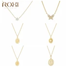 ROXI элегантный кулон в виде бабочки, снежинки, Луны, солнца, звезд, глаз, ожерелья для женщин, ювелирные изделия из стерлингового серебра 925 пробы, серебряное ожерелье