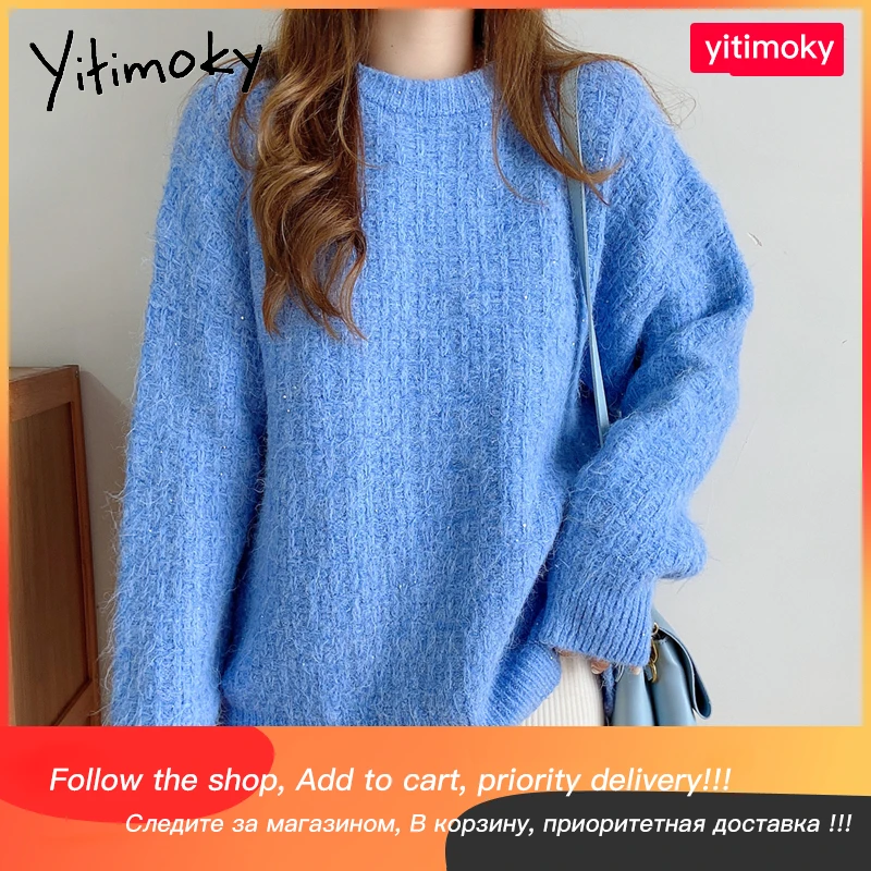 Свитер Yitimoky женские пуловеры с длинным рукавом сезон осень-зима 2021 плотная