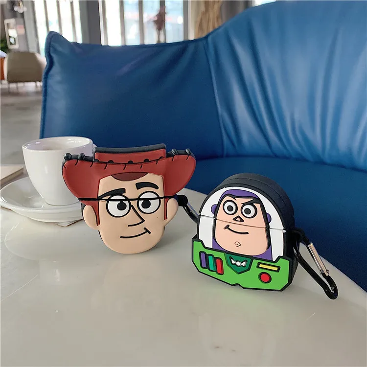 3D милая игрушка история Базз Вуди Лайтер головной убор чехол для Apple Airpods 1 2 Силиконовый Мультфильм защитный чехол для Earpods чехол