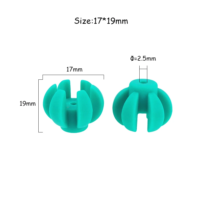 Chenkai-Cuentas sueltas de silicona para chupete de beb&eacute;, collar de madre, accesorios de regalo de juguete, sin BPA, 100 Uds.-5