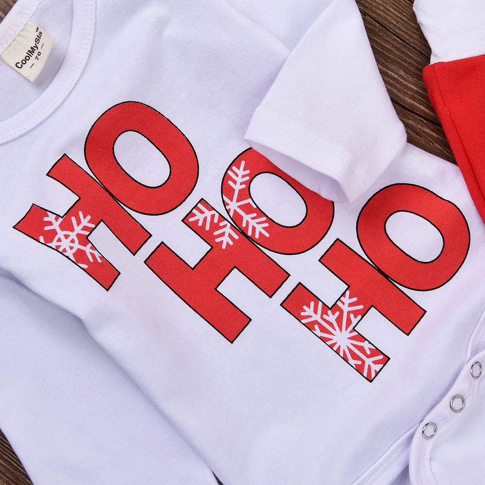 

Xmas Newborn Baby Infant Boy Girl Long Sleeve Romper Tops+Long Pants +Hat Christmas Deer 3pcs Outfits Set