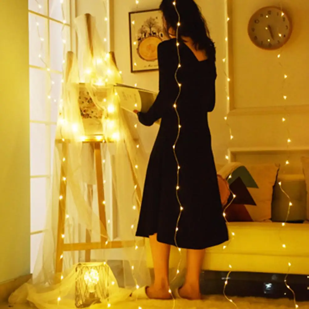 Светодиодная гирлянда с медным проводом и пробковым цоколем 300 светодиодов | Дом