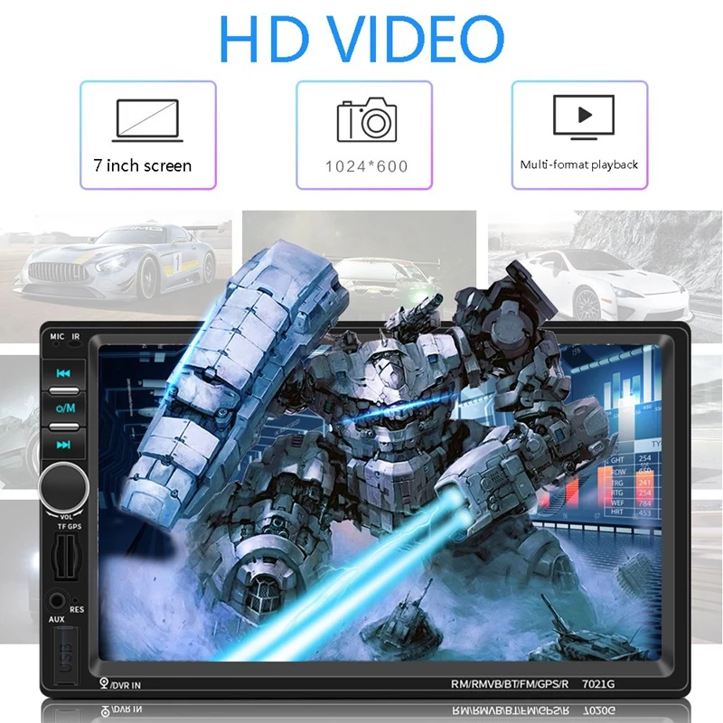 2 Din Car Radio 7Inch HD MP5 Player Press Sn Digital Display Bluetooth with Southeast Asia Map USB 2Din Autoradio | Автомобили и