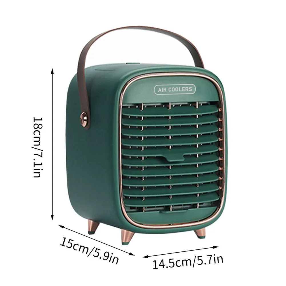 

Mini Fan Air Conditioner Fan Chargeable Portable Air Cooling 3 Speeds Evaporative Cooler With Handle For Home Table Office Desk