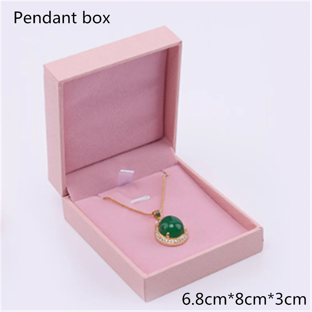 

New High-grade Leather Paper Pink Jewelry Box Right Angle Filling Paper Ring Box Right Angle Jewelry Box Gift Packaging Box