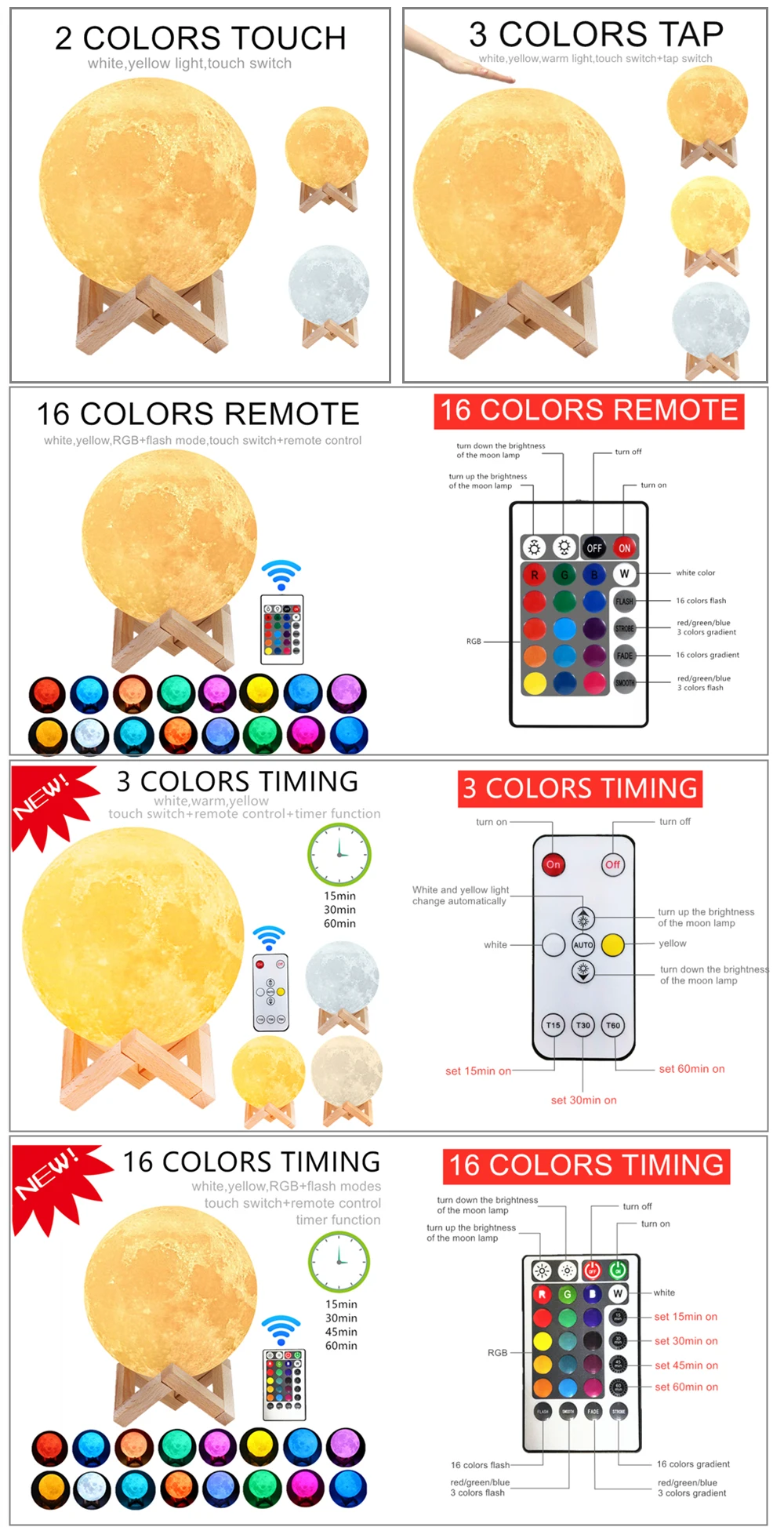 Ночник в виде Луны с 3D рисунком светильник приглушаемый светодиодный для