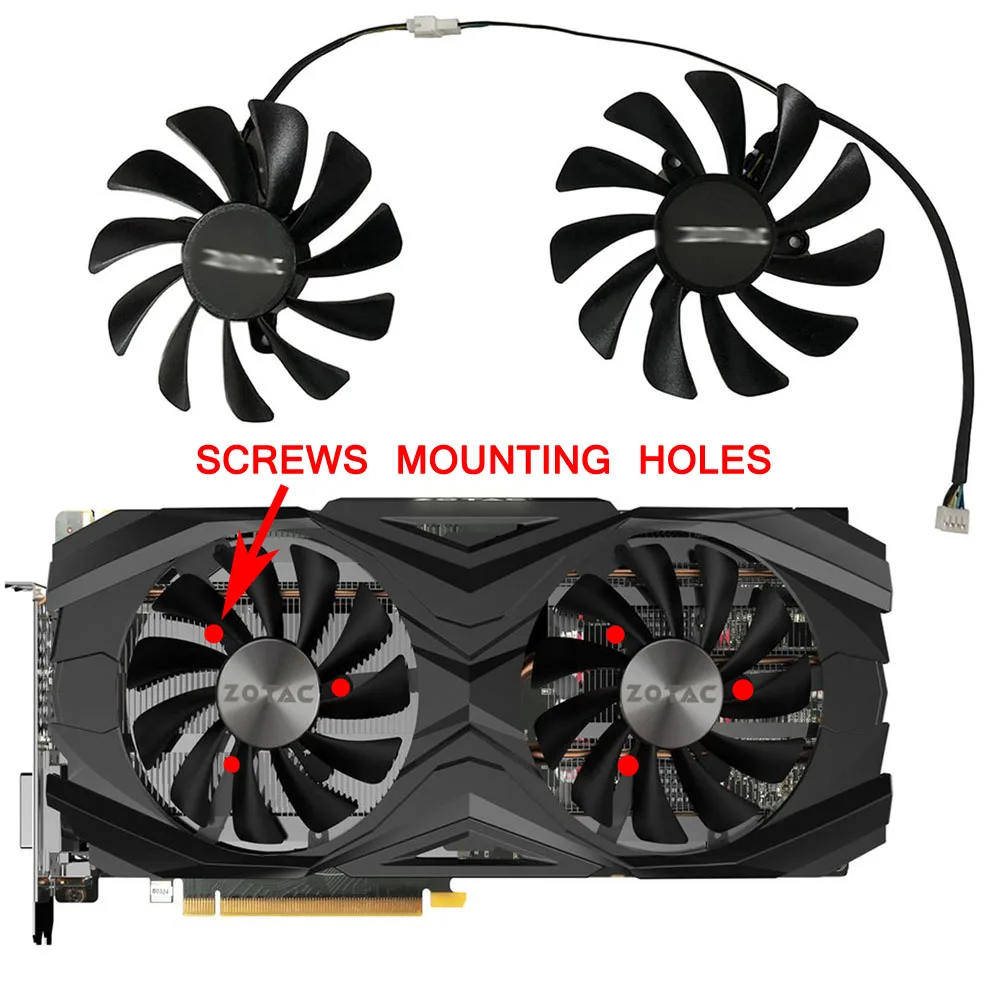 GeForce GTX 1080 Ti AMP Edition GPU VGA альтернативный охлаждающий вентилятор для ZOTAC ZT-P10810D-10P