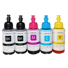 5PK Dye Ink For Epson L120 L132 L222 L310 L364 L380 L382 L486 L566 L800 L805 L1300 ET-2650 Printer T664 Refill Dye Ink For Eps