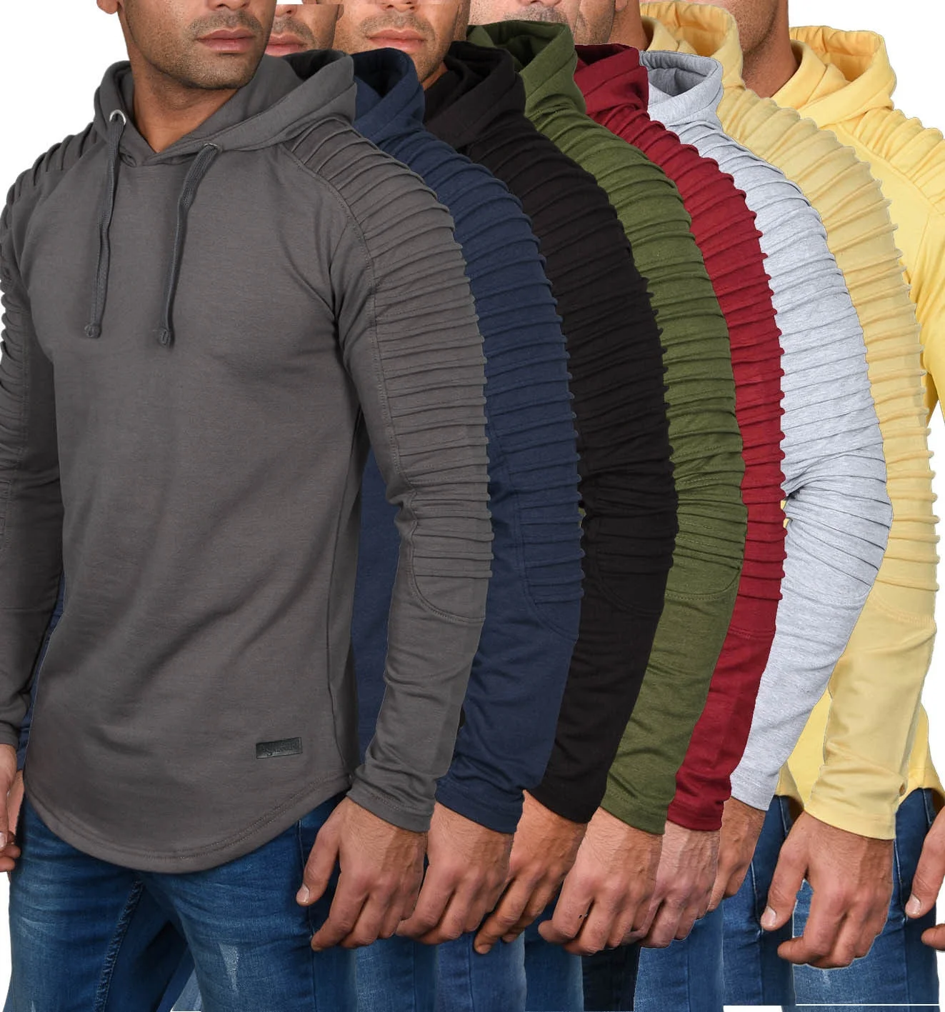 

ZOGAA Fashion Hooded Sweatshirt Men's Long Sleeve Loose Pullover Pure Color Sweatshirt Casual Streetwear Hip Hop Harajuku Mens