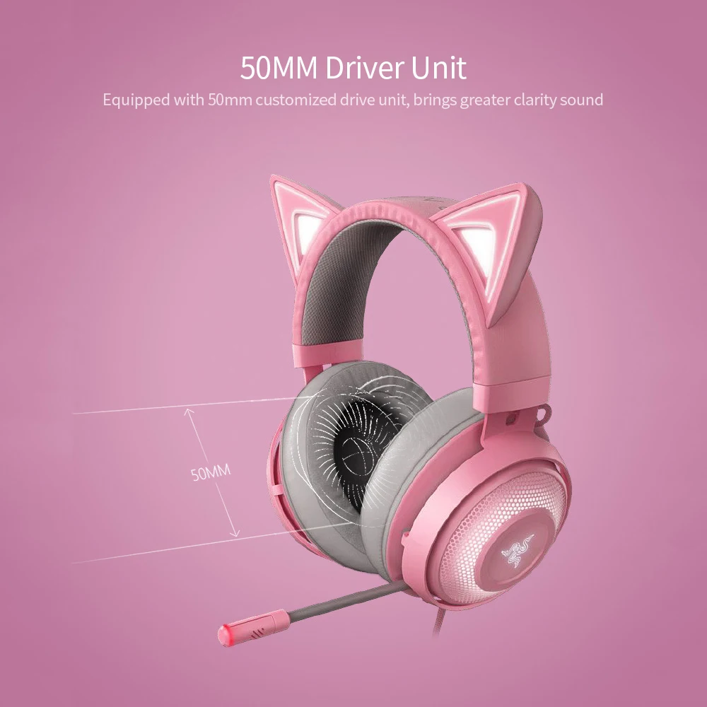 Игровая гарнитура Razer Kraken Kitty наушники TNX 7 1 с объемным звуком USB интерфейс