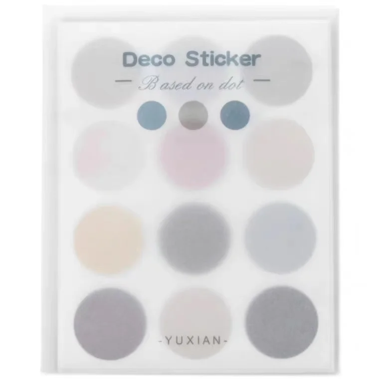 

210pcs 10 Sheets Base Element Ins Morandi Round Dot Sticker Scrapbooking Label Deco Sticker Japanese Hand Account Stationery